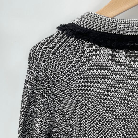 Belford NWT Pima Cotton Tweed 2 Button Jacket Blazer with Fringe #204350 // M - Picture 12 of 13